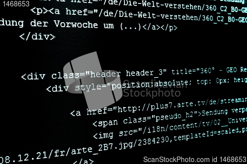 Image of html internet code