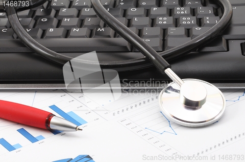 Image of stethoscope on desktop