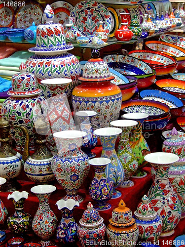 Image of Colorful pottery