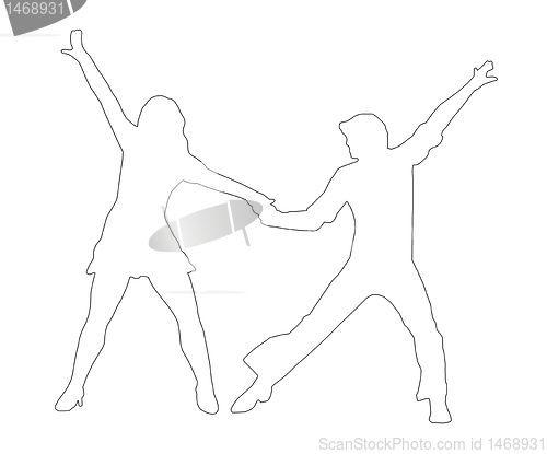 Image of Outline Dancing Couple 70s