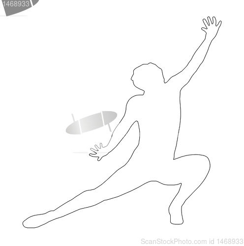 Image of Outline Dancing Lady Kneeling Spread Leg