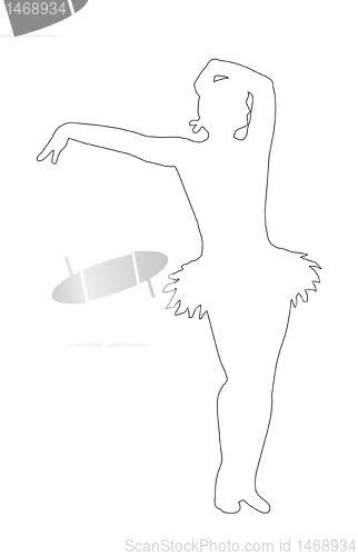 Image of Outline Dancing Girl Offering Hand