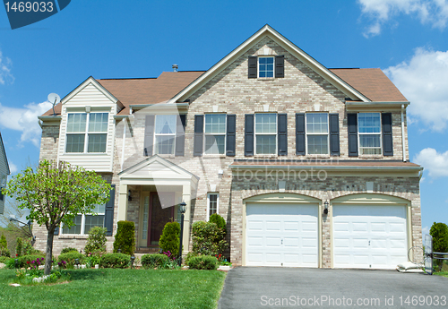 Image of Front Brick Faced Single Family House Suburban MD