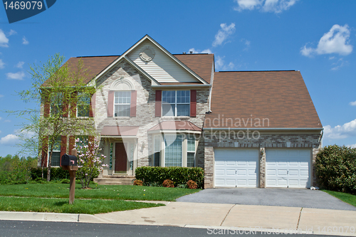 Image of Front View Brick Single Family Home Suburban MD