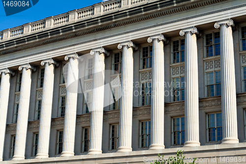 Image of Facade Row Columns Commerce Building Washington DC