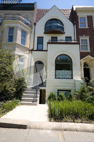 Image of Painted Richardsonian Romanesque Row House DC USA