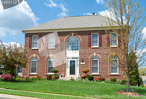 Image of Colonial Brick Single Family House Home MD USA
