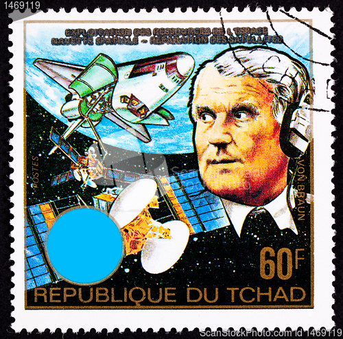 Image of Chad Postage Stamp Wernher von Braun Earth Outer Space Shuttle