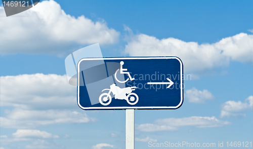 Image of *Handicapped and Motorcycle Parking Sign Arrow