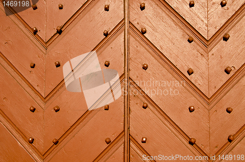 Image of Antique wooden doors closeup and details.