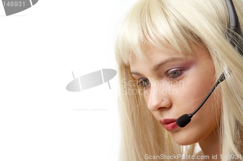 Image of customer service blonde