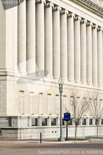 Image of Facade of Treasury Building Washington DC Columns