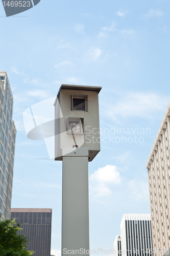 Image of XXXL Traffic Camera Mounted Post Downtown City Rosslyn, VA