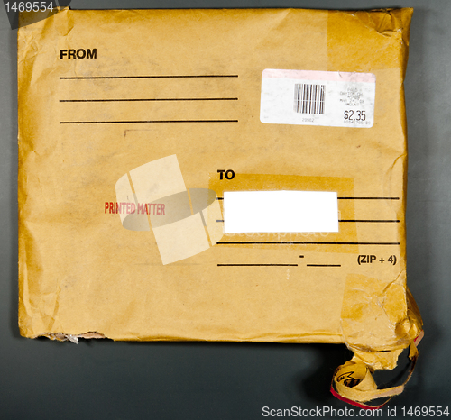 Image of Opened Worn Book Mailer Stamped Printed Matter USA