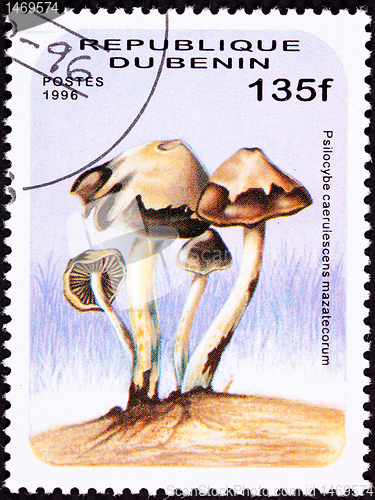 Image of Benin Postage Stamp Psilocybin Psychedelic Mushroom Psilocybe Ca