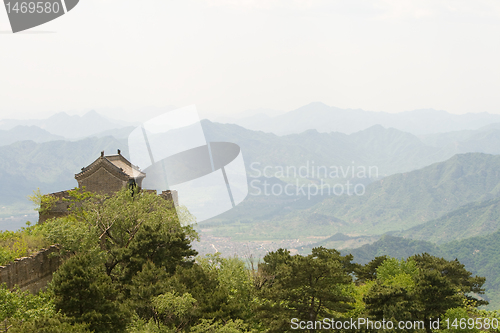 Image of Guard Tower Mutianyu Great Wall Mountains Beijing