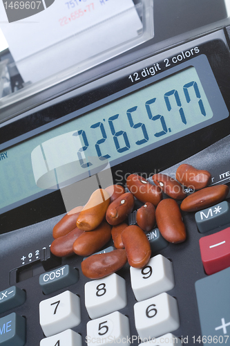 Image of Adding Machine Kidney Beans, Accounting Counting