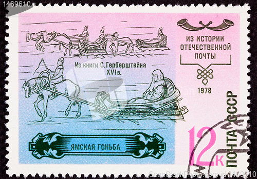 Image of Canceled Soviet Union Postage Stamp Series History Postal Servic