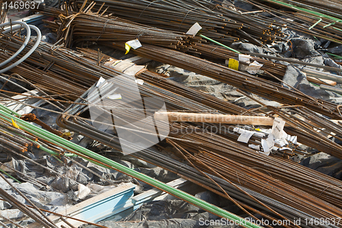 Image of Rusting Steel Rebar Building Construction Site