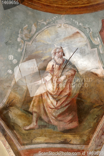 Image of Moses holding the Ten Commandments