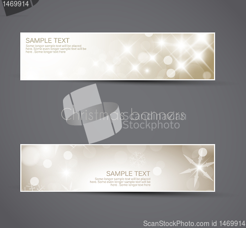 Image of Set of vector christmas / New Year banners