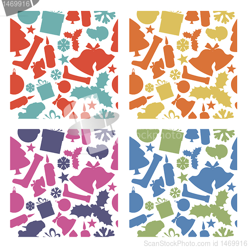 Image of Seamless vector christmas patterns from various shapes