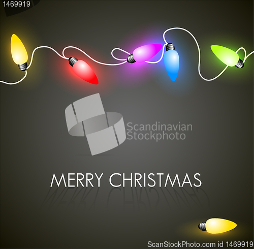 Image of Vector Christmas background with colorful lights