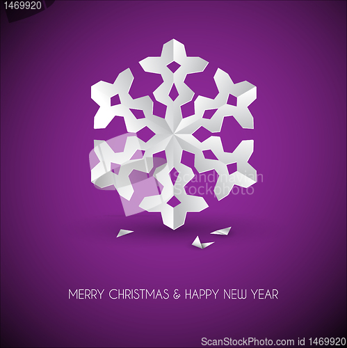 Image of Vector white paper christmas snowflake