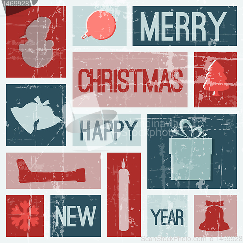 Image of Vector Vintage vector christmas card