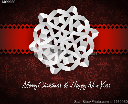 Image of Vector white paper christmas snowflake