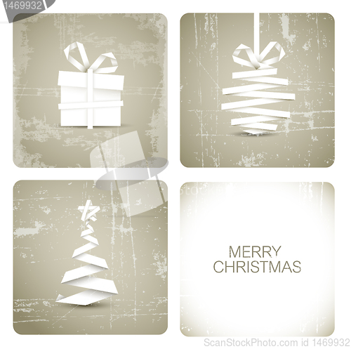 Image of Simple vector grunge christmas card