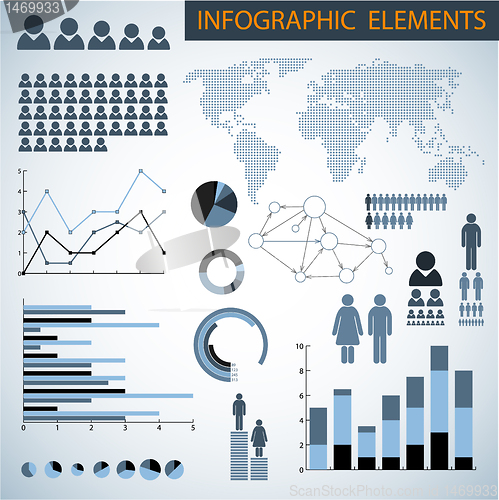 Image of Big Vector set of Infographic elements