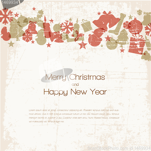 Image of Vintage vector christmas card