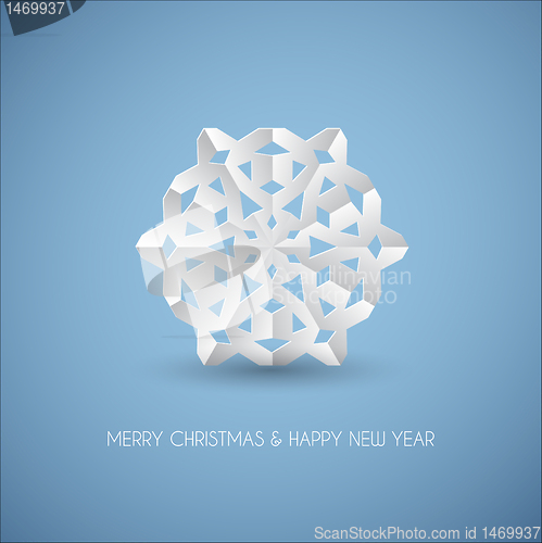 Image of Vector white paper christmas snowflake