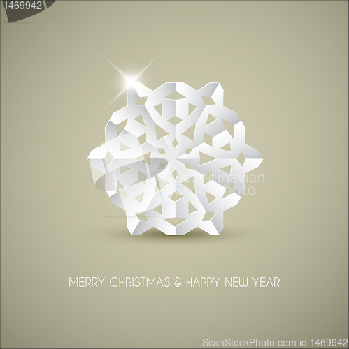 Image of Vector white paper christmas snowflake