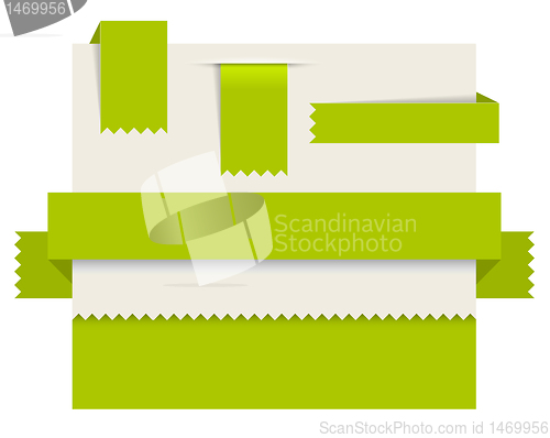 Image of Green paper tags - Vector ribbons