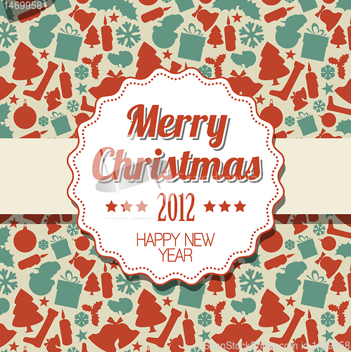 Image of Vintage retro Christmas label