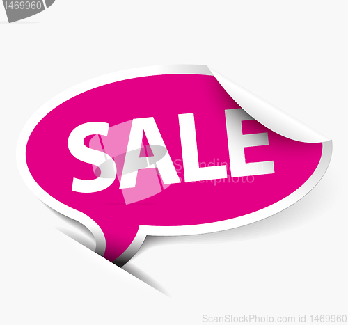 Image of Vector pink Sale speech bubble