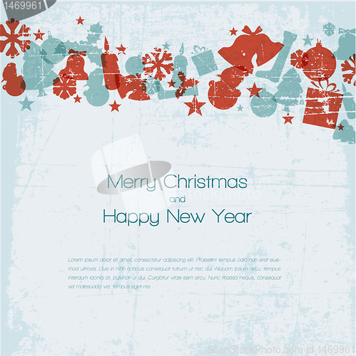 Image of Vintage vector christmas card