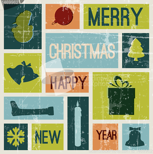 Image of Vector Vintage vector christmas card