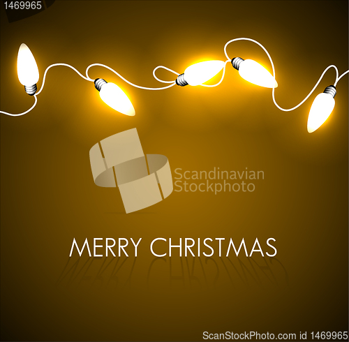 Image of Vector Christmas background with golden lights