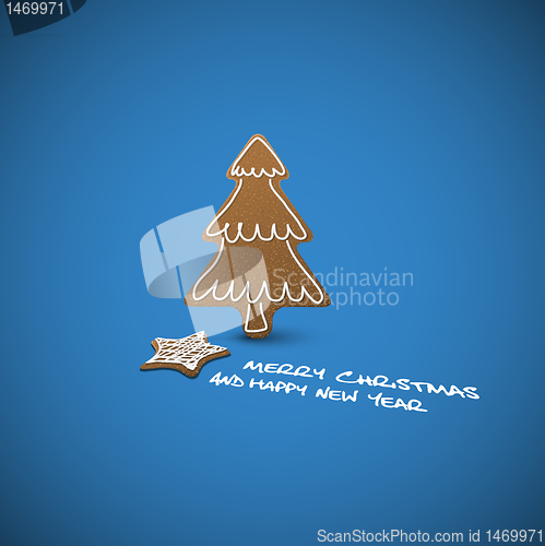 Image of Vector Christmas card - ginger breads with white icing