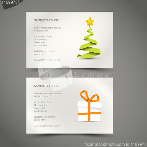 Image of Set of Simple vector christmas cards