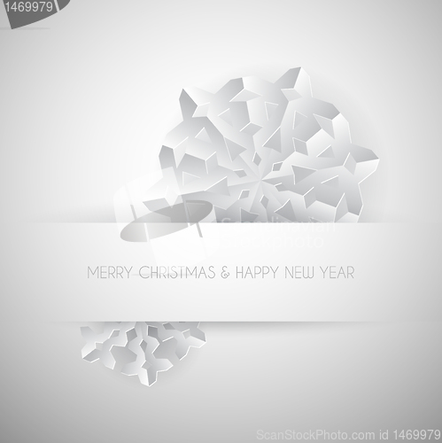 Image of Vector white paper christmas snowflake