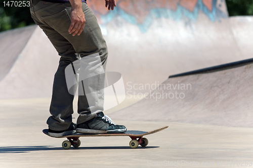 Image of Skateboarder on the Concrete Skate Park