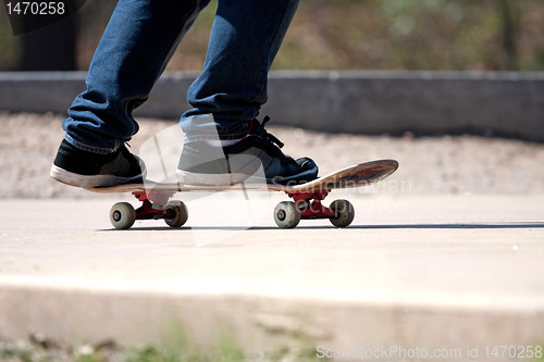 Image of Skateboarders Feet Close Up