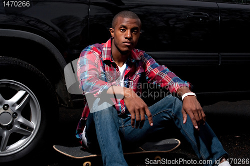 Image of Skateboarder Dude Hanging Out