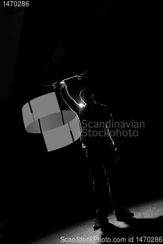Image of Rim Lit Skater Silhouette