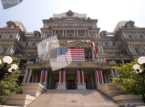 Image of Government Building Washington Decorated July 4th