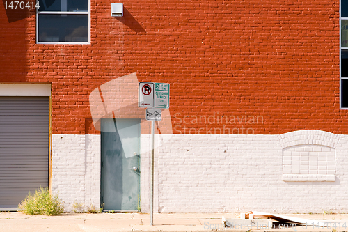 Image of Warehouse Brick Wall Door Garage Industrial USA